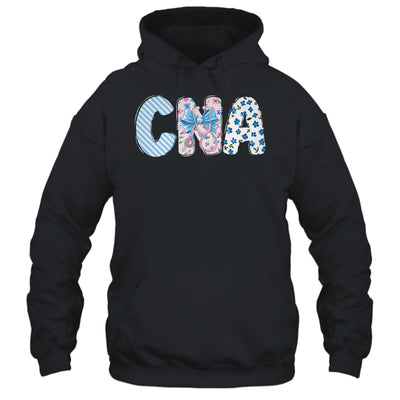 Coquette CNA Nurse Blue Floral Stethoscope Bow Cute Nurse Shirt & Tank Top | siriusteestore