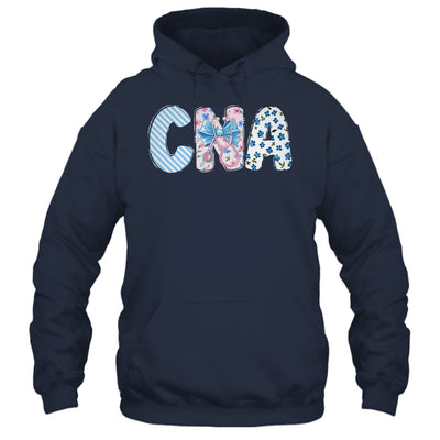 Coquette CNA Nurse Blue Floral Stethoscope Bow Cute Nurse Shirt & Tank Top | siriusteestore