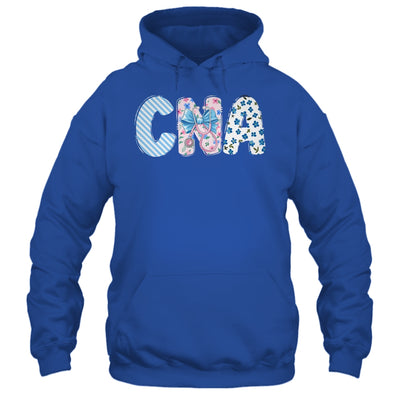 Coquette CNA Nurse Blue Floral Stethoscope Bow Cute Nurse Shirt & Tank Top | siriusteestore
