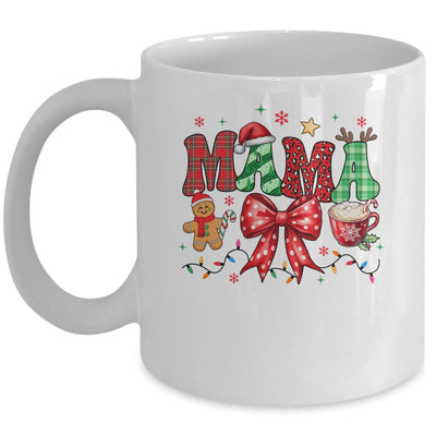 Coquette Christmas Mama Holiday Leopard Buffalo Plaid Mom Mug | siriusteestore