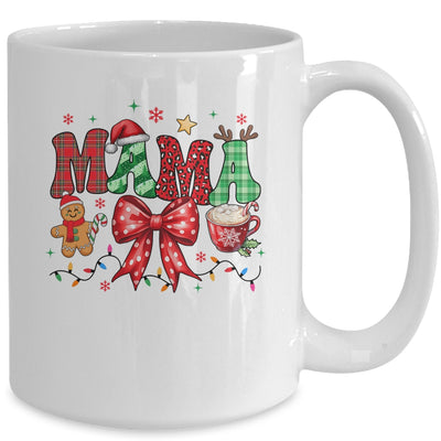 Coquette Christmas Mama Holiday Leopard Buffalo Plaid Mom Mug | siriusteestore