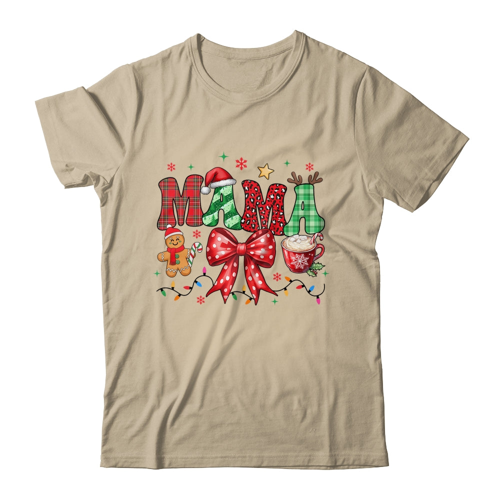 Coquette Christmas Mama Holiday Leopard Buffalo Plaid Mom Shirt & Sweatshirt | siriusteestore