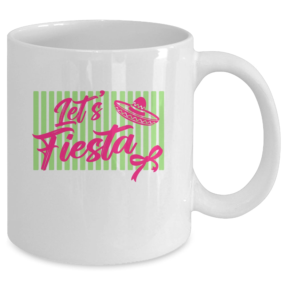 Coquette Cinco De May Let's Fiesta Mexican Striped Women Mug | siriusteestore