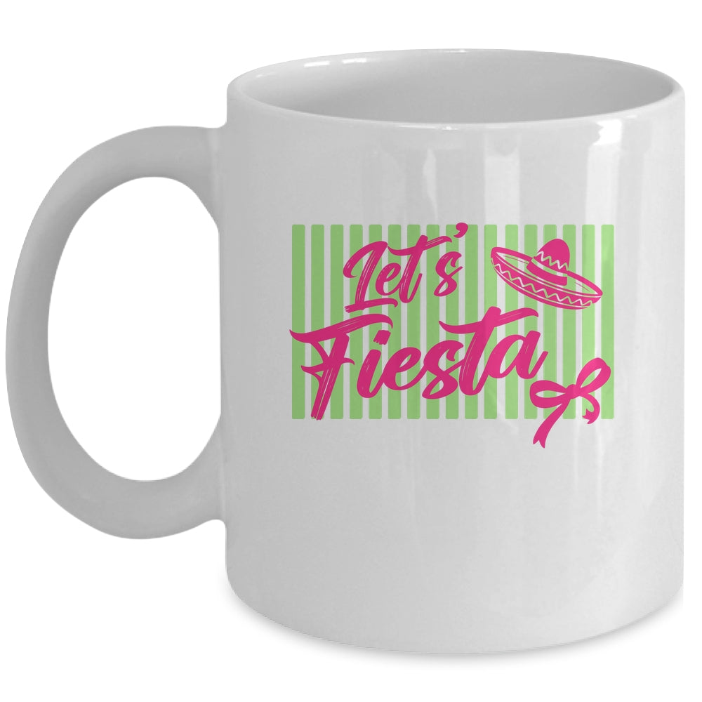 Coquette Cinco De May Let's Fiesta Mexican Striped Women Mug | siriusteestore