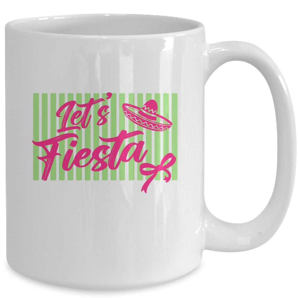 Coquette Cinco De May Let's Fiesta Mexican Striped Women Mug | siriusteestore