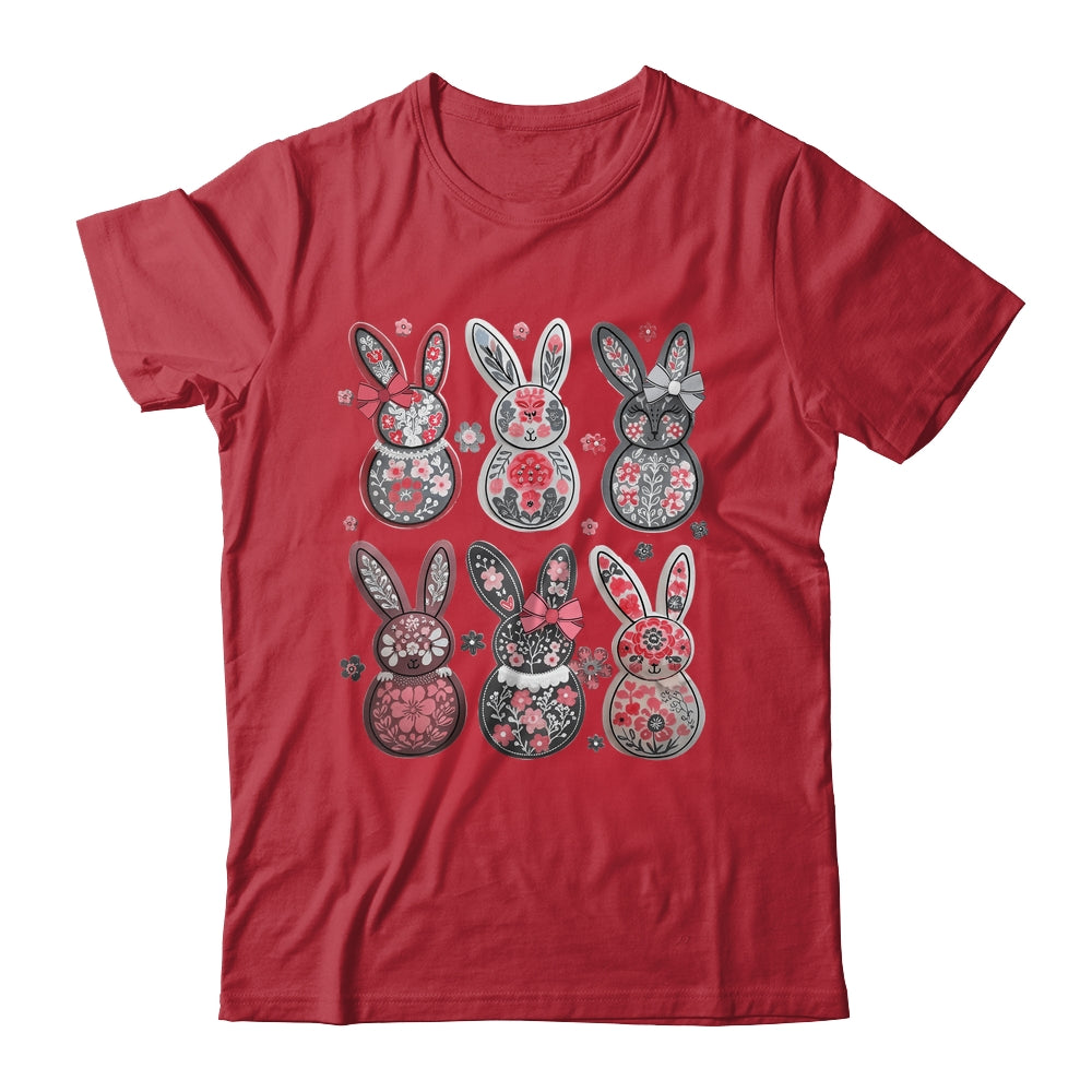 Coquette Easter Bunny Bow Floral Retro Easter Girls Kids Shirt & Sweatshirt | siriusteestore