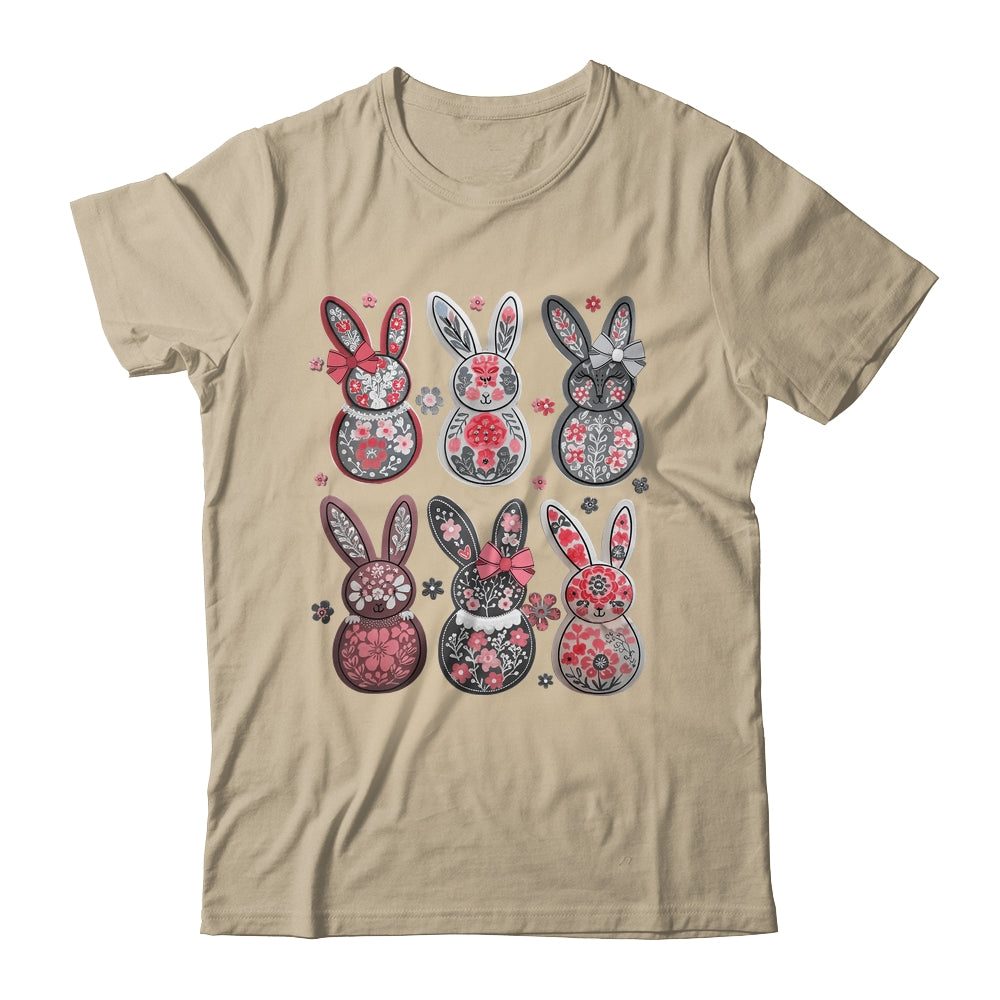 Coquette Easter Bunny Bow Floral Retro Easter Girls Kids Shirt & Sweatshirt | siriusteestore