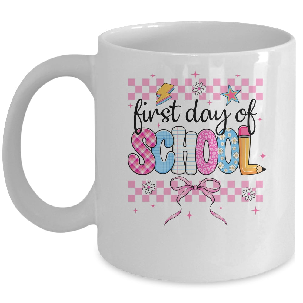 Coquette First Day Of School Back To School Teacher 1st Day Mug | siriusteestore