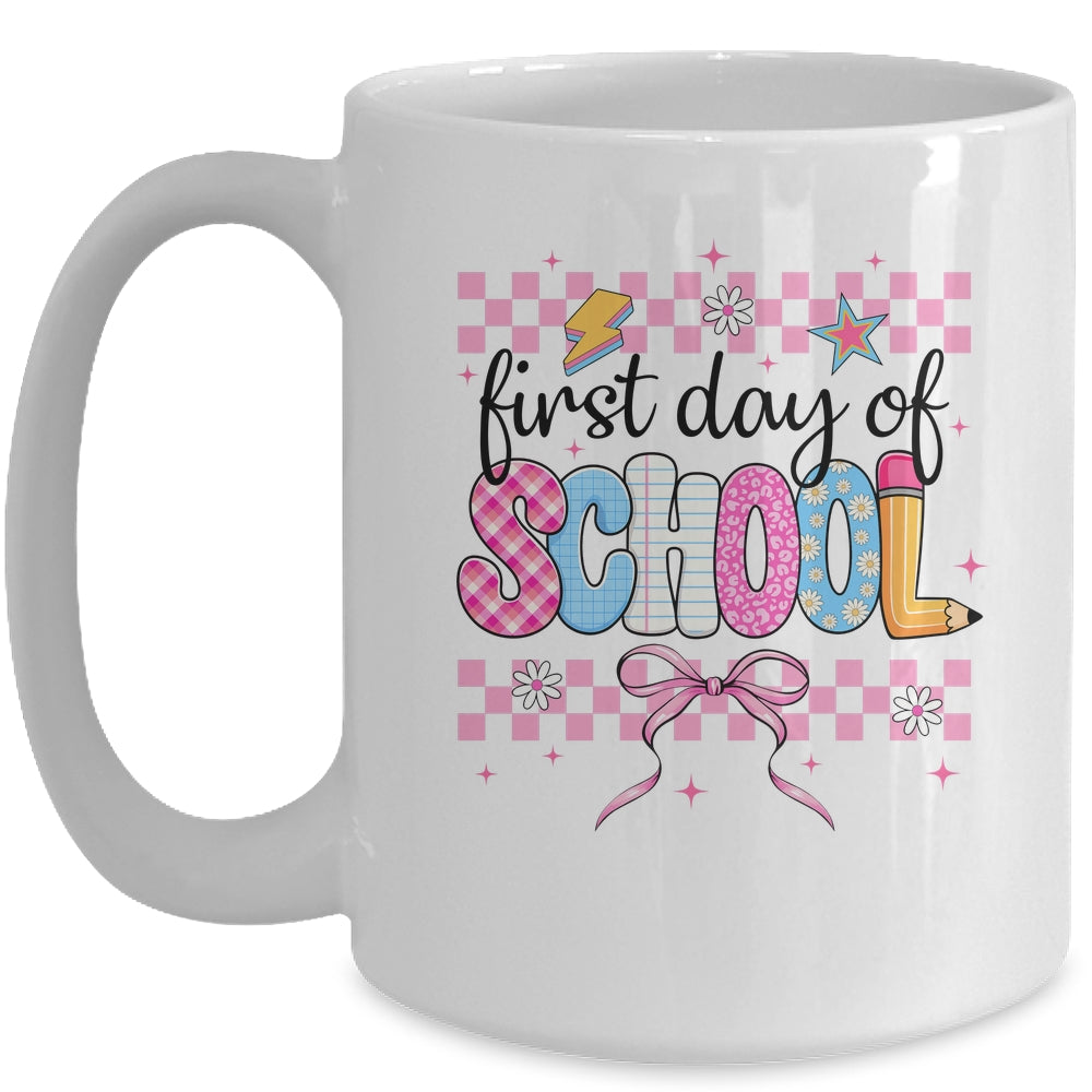 Coquette First Day Of School Back To School Teacher 1st Day Mug | siriusteestore