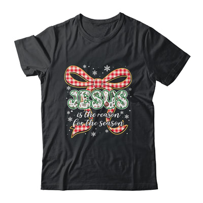 Coquette Floral Christmas Jesus Is The Reason For The Season Shirt & Sweatshirt | siriusteestore