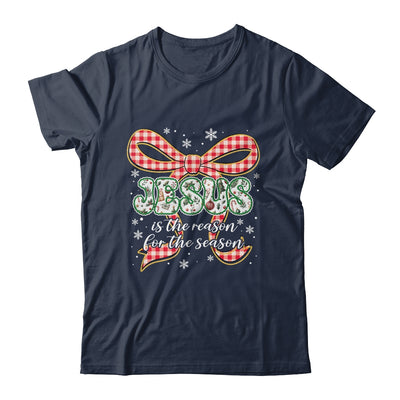Coquette Floral Christmas Jesus Is The Reason For The Season Shirt & Sweatshirt | siriusteestore