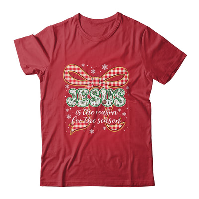 Coquette Floral Christmas Jesus Is The Reason For The Season Shirt & Sweatshirt | siriusteestore