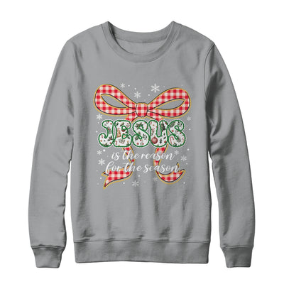 Coquette Floral Christmas Jesus Is The Reason For The Season Shirt & Sweatshirt | siriusteestore