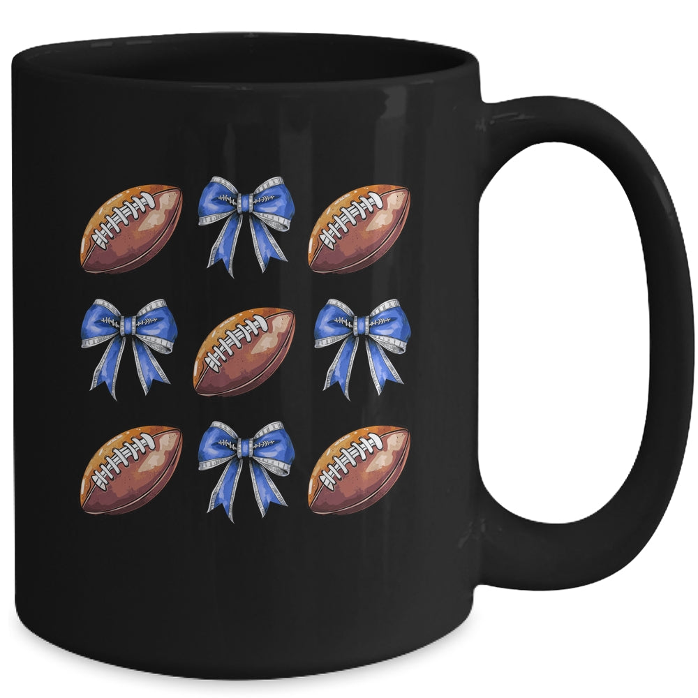 Coquette Football Bow Football Mom Game Day Women Girls Kids Mug | siriusteestore