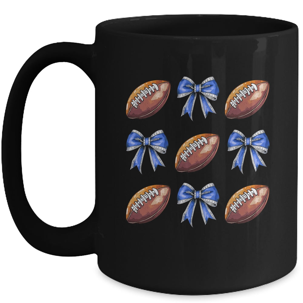 Coquette Football Bow Football Mom Game Day Women Girls Kids Mug | siriusteestore