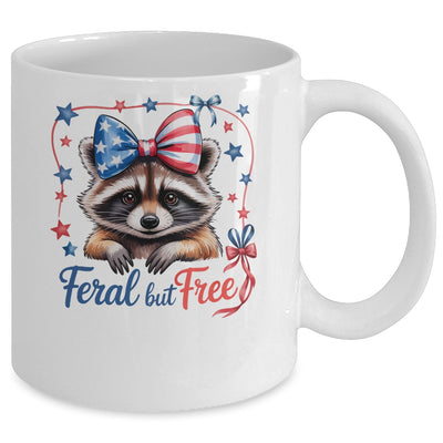 Coquette Funny Raccoon 4th Of July Patriotic Feral But Free Mug | siriusteestore