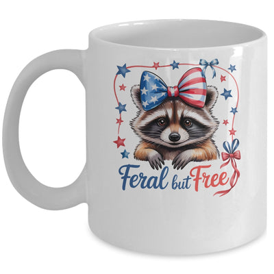 Coquette Funny Raccoon 4th Of July Patriotic Feral But Free Mug | siriusteestore