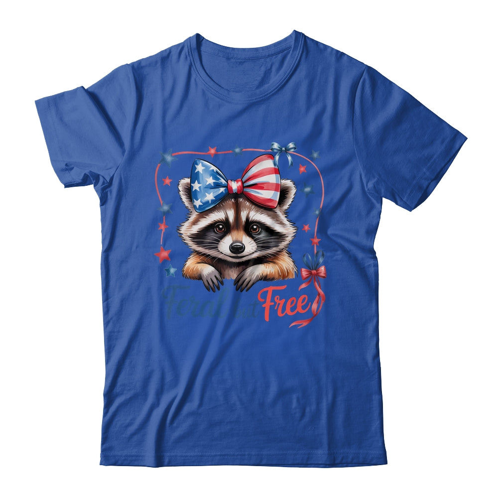 Coquette Funny Raccoon 4th Of July Patriotic Feral But Free Shirt & Tank Top | siriusteestore