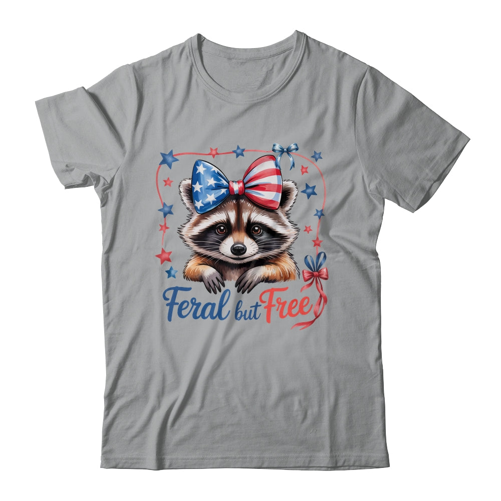 Coquette Funny Raccoon 4th Of July Patriotic Feral But Free Shirt & Tank Top | siriusteestore