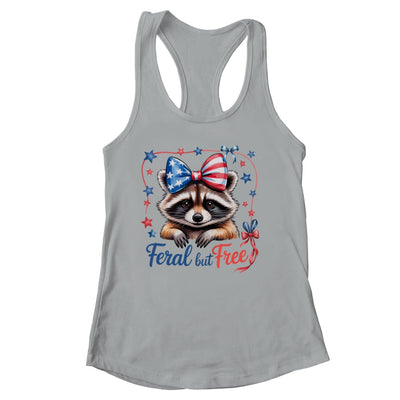 Coquette Funny Raccoon 4th Of July Patriotic Feral But Free Shirt & Tank Top | siriusteestore