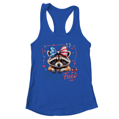 Coquette Funny Raccoon 4th Of July Patriotic Feral But Free Shirt & Tank Top | siriusteestore