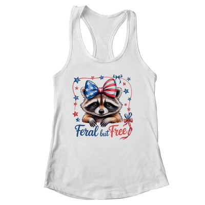 Coquette Funny Raccoon 4th Of July Patriotic Feral But Free Shirt & Tank Top | siriusteestore
