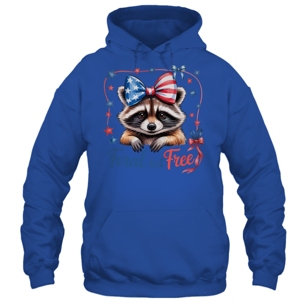 Coquette Funny Raccoon 4th Of July Patriotic Feral But Free Shirt & Tank Top | siriusteestore