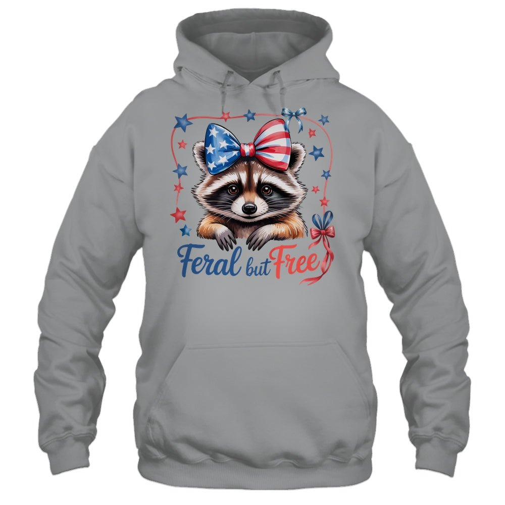Coquette Funny Raccoon 4th Of July Patriotic Feral But Free Shirt & Tank Top | siriusteestore