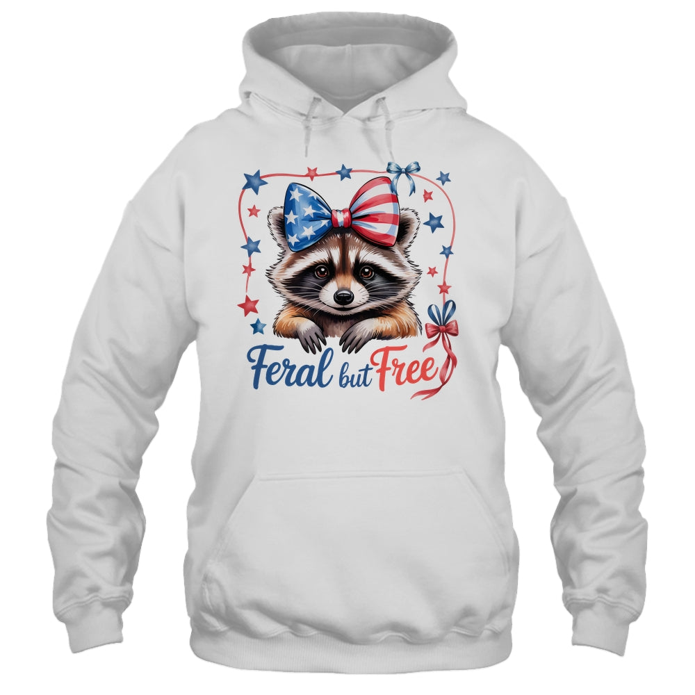 Coquette Funny Raccoon 4th Of July Patriotic Feral But Free Shirt & Tank Top | siriusteestore