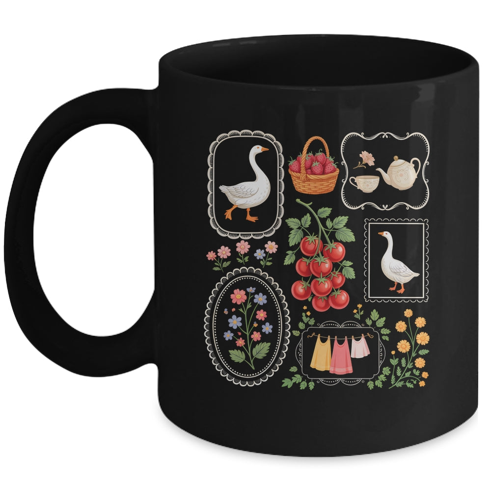 Coquette Goose Cottagecore Floral Gardening Farmer Women Mug | siriusteestore