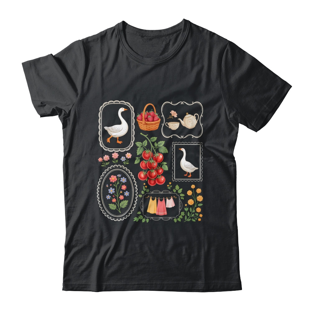 Coquette Goose Cottagecore Floral Gardening Farmer Women Shirt & Tank Top | siriusteestore