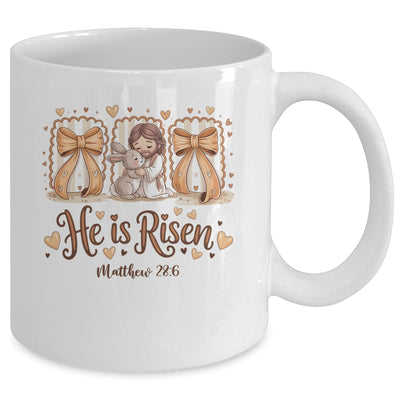 Coquette Jesus He Is Risen Easter Bible Verse Easter Women Mug | siriusteestore