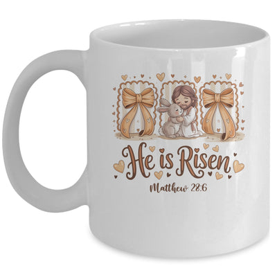 Coquette Jesus He Is Risen Easter Bible Verse Easter Women Mug | siriusteestore