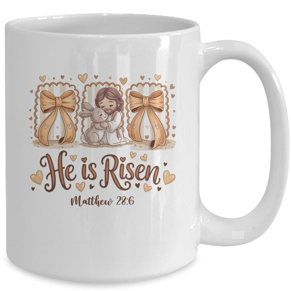 Coquette Jesus He Is Risen Easter Bible Verse Easter Women Mug | siriusteestore