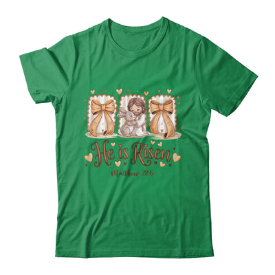 Coquette Jesus He Is Risen Easter Bible Verse Easter Women Shirt & Hoodie | siriusteestore