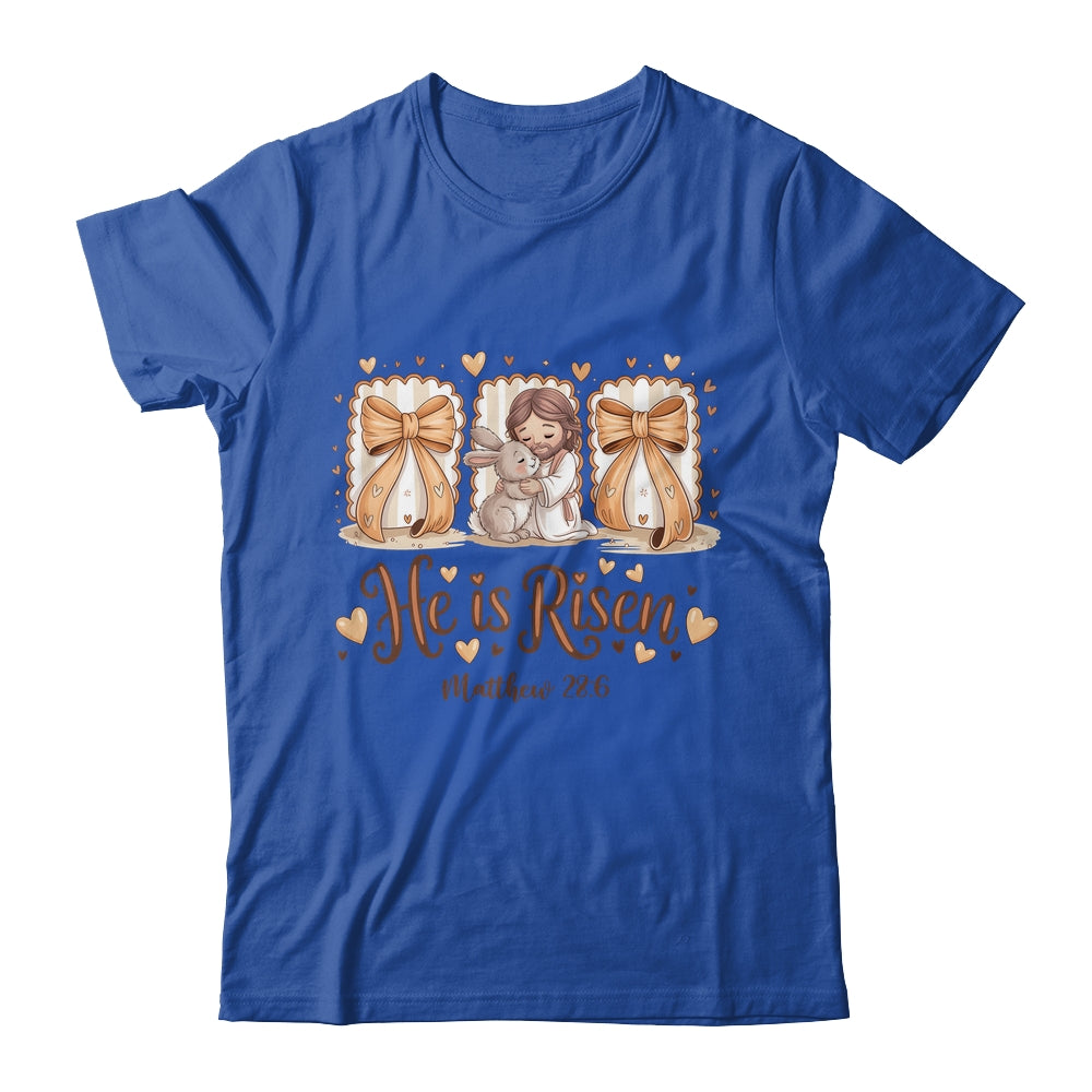 Coquette Jesus He Is Risen Easter Bible Verse Easter Women Shirt & Hoodie | siriusteestore