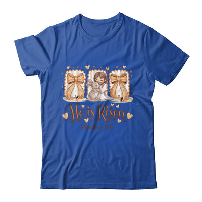 Coquette Jesus He Is Risen Easter Bible Verse Easter Women Shirt & Hoodie | siriusteestore