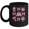 Coquette Pink Bow Ribbons Book Teacher Valentines  Women Mug | siriusteestore