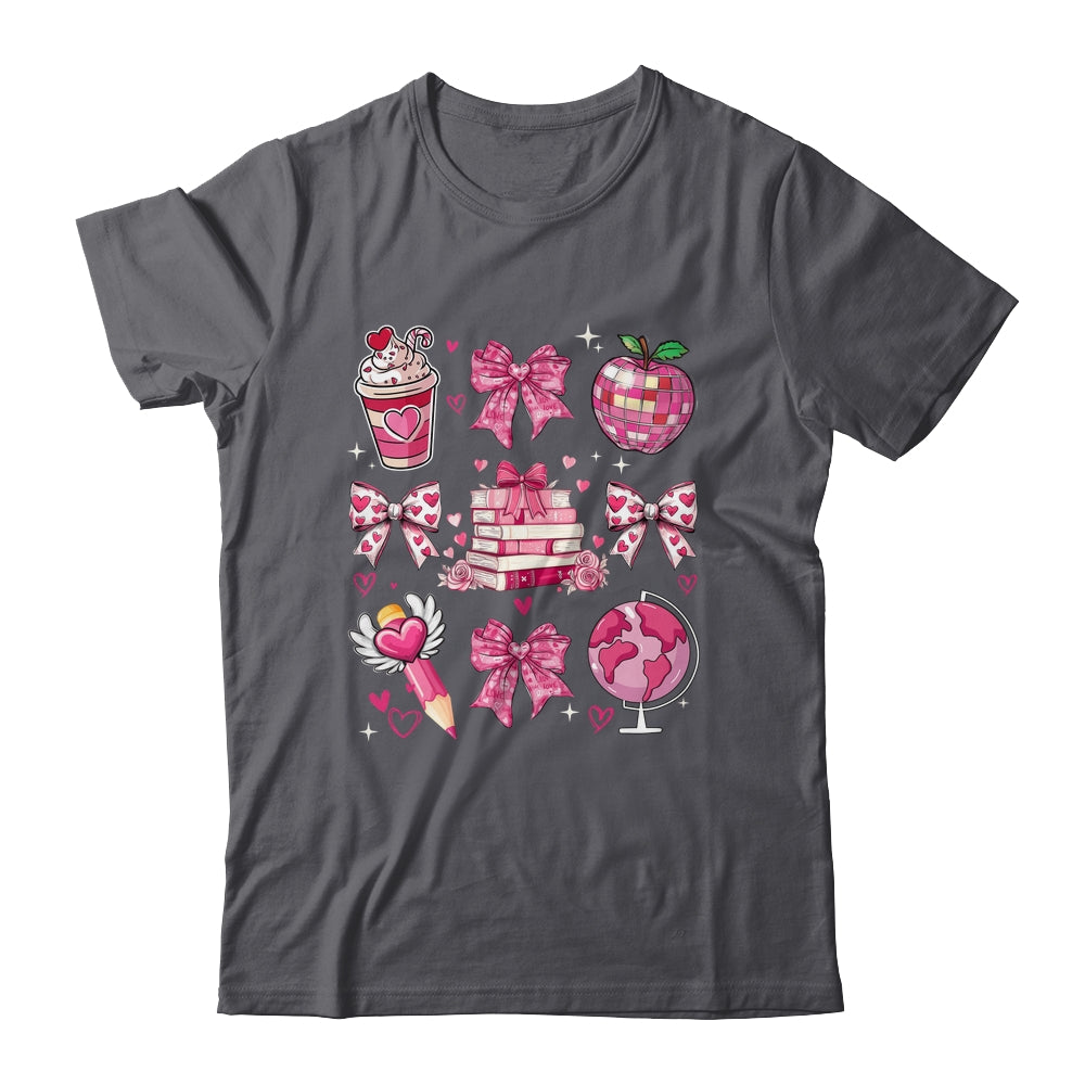 Coquette Pink Bow Ribbons Book Teacher Valentines  Women Shirt & Sweatshirt | siriusteestore