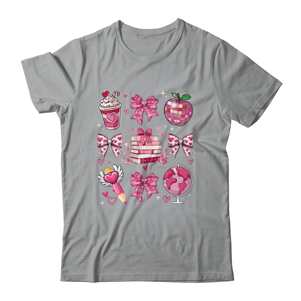 Coquette Pink Bow Ribbons Book Teacher Valentines  Women Shirt & Sweatshirt | siriusteestore
