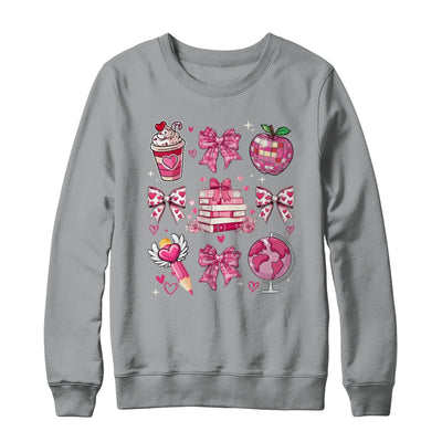 Coquette Pink Bow Ribbons Book Teacher Valentines  Women Shirt & Sweatshirt | siriusteestore
