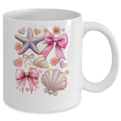 Coquette Seashell Starfish Preppy Coastal Summer Vibes Beach Mug | siriusteestore