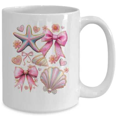 Coquette Seashell Starfish Preppy Coastal Summer Vibes Beach Mug | siriusteestore