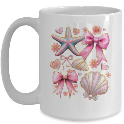 Coquette Seashell Starfish Preppy Coastal Summer Vibes Beach Mug | siriusteestore