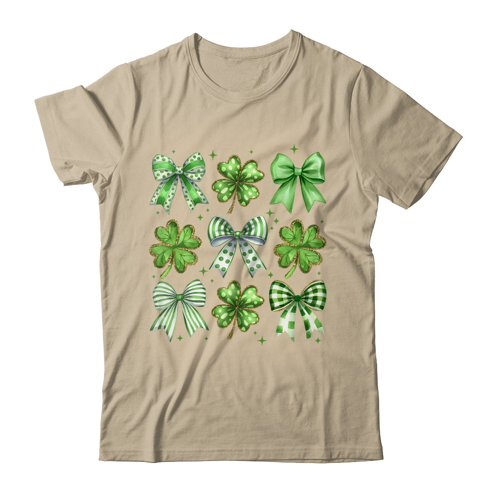 Coquette St Patricks Day Bow Irish Shamrock Lucky Clover Shirt & Sweatshirt | siriusteestore