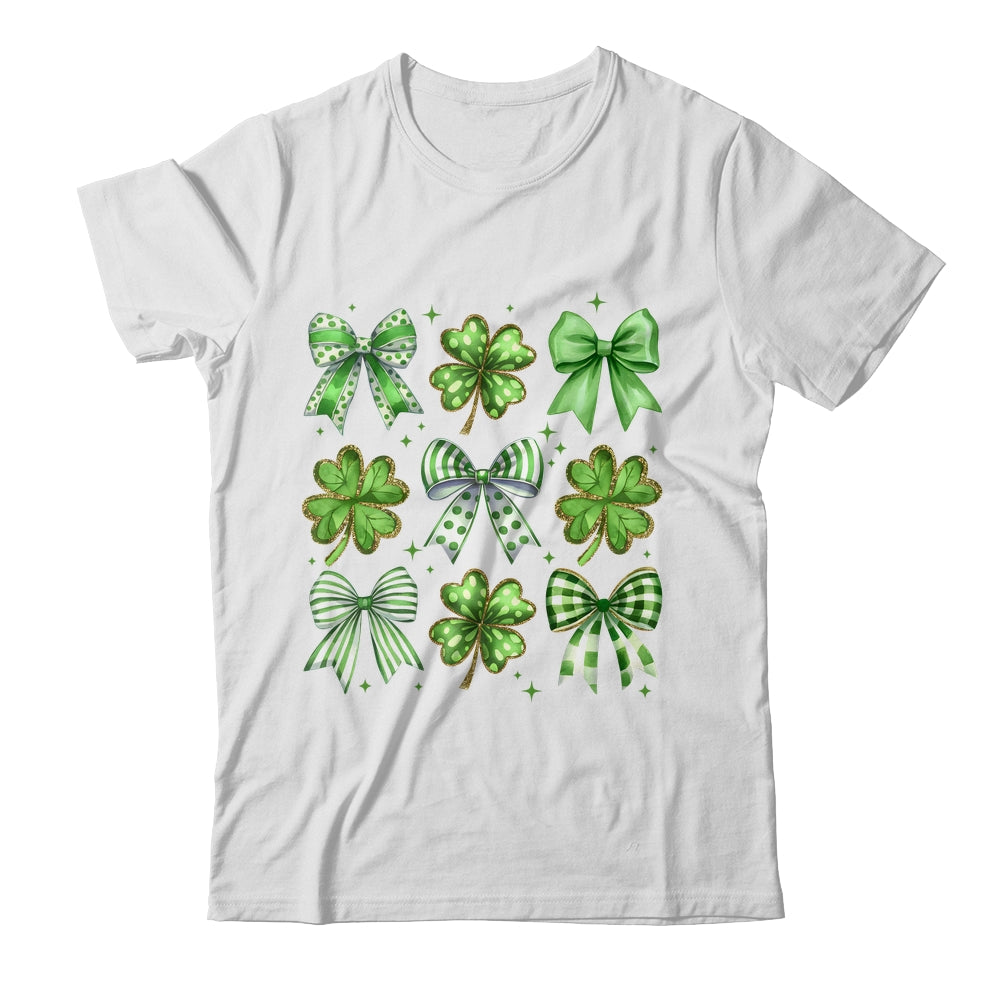 Coquette St Patricks Day Bow Irish Shamrock Lucky Clover Shirt & Sweatshirt | siriusteestore
