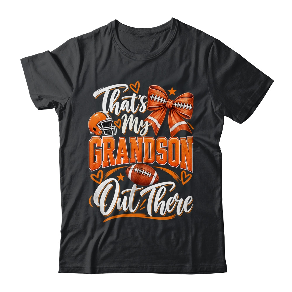 Coquette That's My Grandson Out There Funny Football Grandma Shirt & Tank Top | siriusteestore