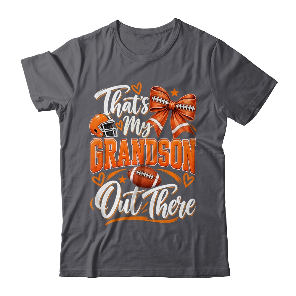 Coquette That's My Grandson Out There Funny Football Grandma Shirt & Tank Top | siriusteestore