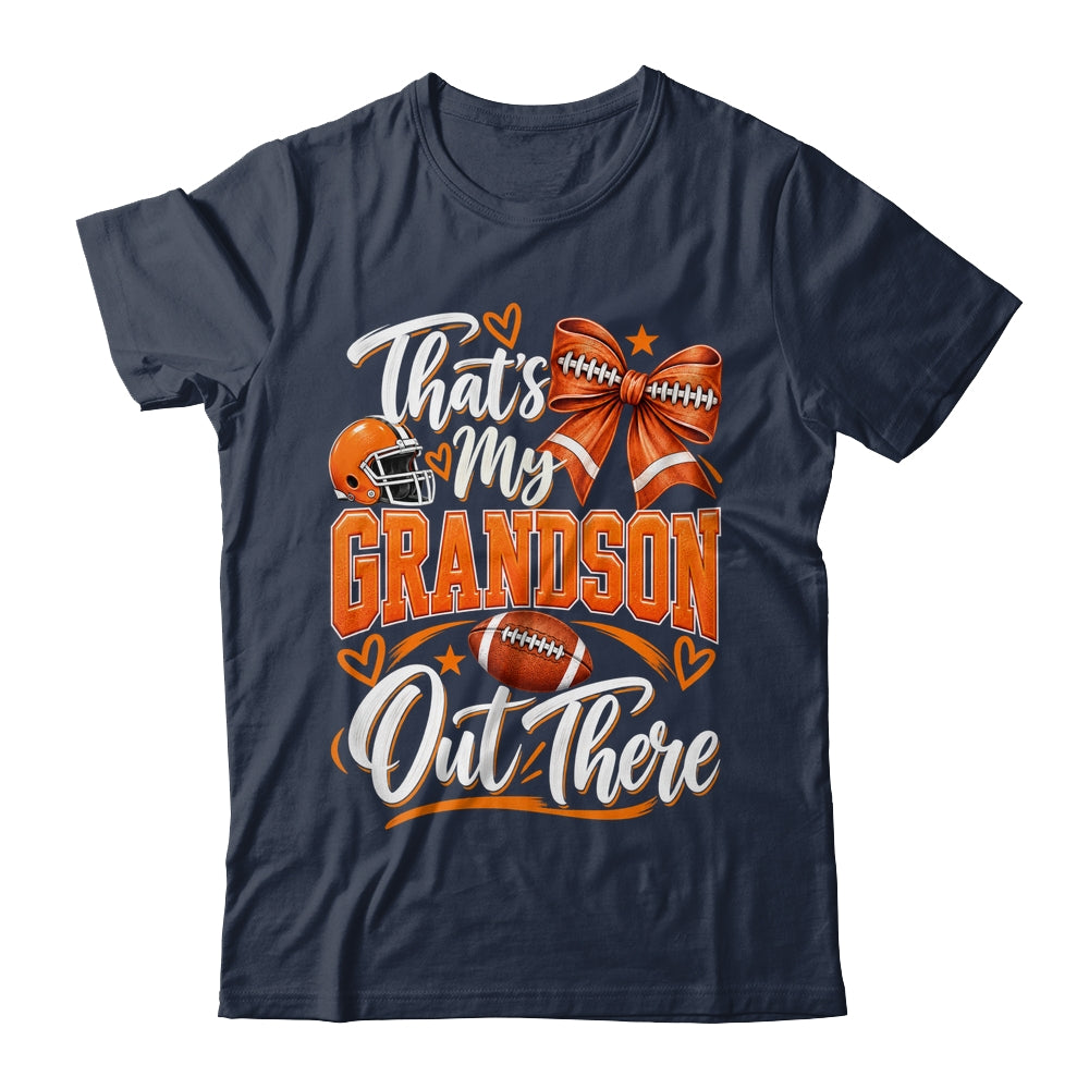 Coquette That's My Grandson Out There Funny Football Grandma Shirt & Tank Top | siriusteestore