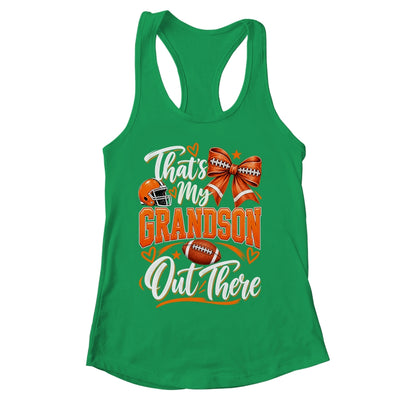 Coquette That's My Grandson Out There Funny Football Grandma Shirt & Tank Top | siriusteestore